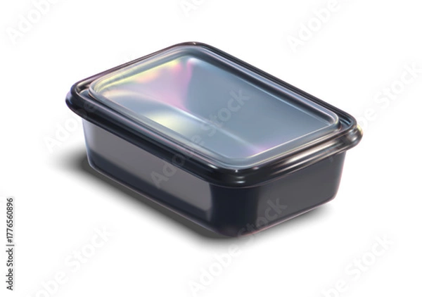 Fototapeta Vector Plastic Food Container with Clear Lid Icon