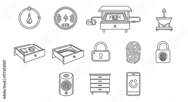 Fototapeta smart home automation system concept iot devices connecting security  control via smartphone enhancing safety convenience  energy efficiency