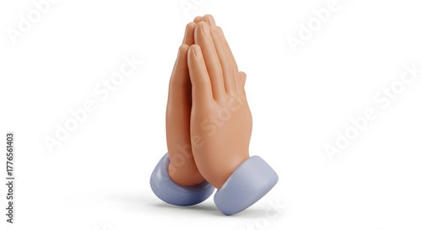 Obraz Hopeful hands clasped together in prayer seeking divine guidance and spiritual connection