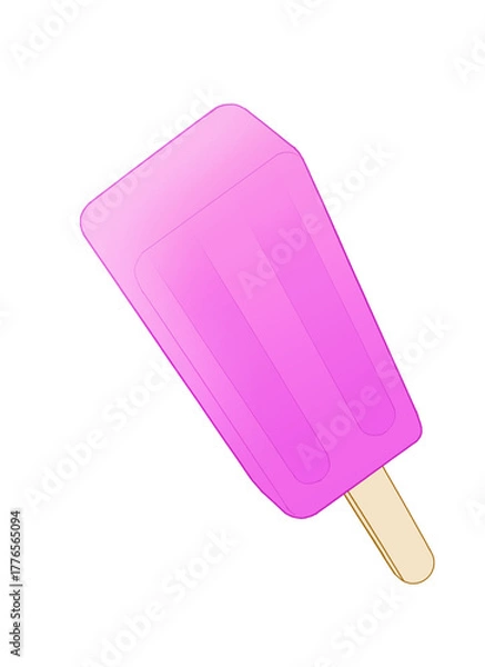 Fototapeta ピンク色のアイスキャンディーのイラスト