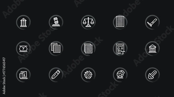 Fototapeta Legal and Justice Icons Representing Law and Order Concepts.