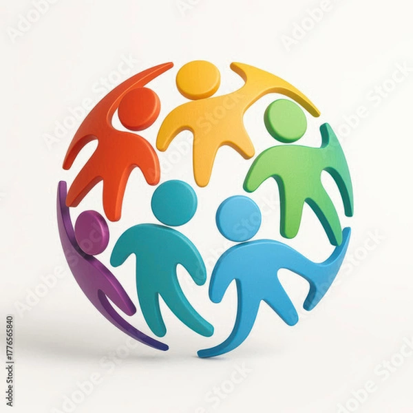 Fototapeta Global Diversity Sphere – 3D Icon Symbolizing Unity and Inclusion