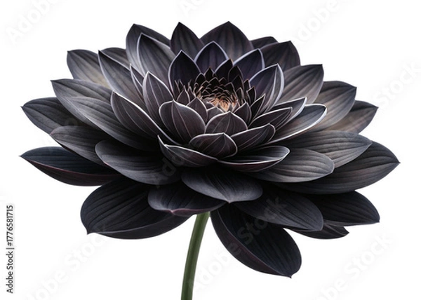 Fototapeta Black flower isolated on white background, png with transparency
