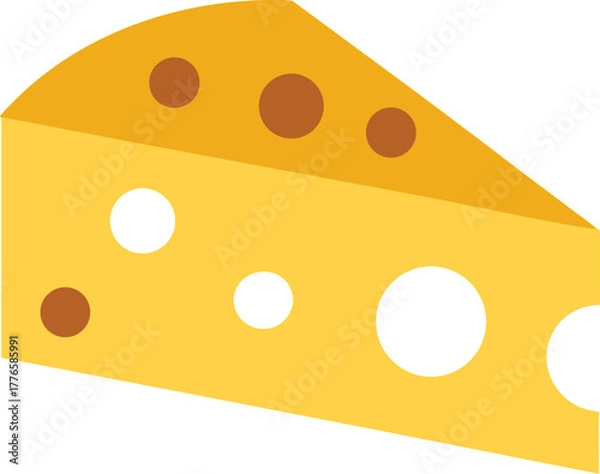 Fototapeta vector art of a piece of cheese