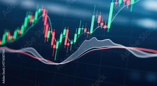 Fototapeta Analyzing Market Trends A Detailed Financial Chart Displaying Investment Strategies for Future Growth and Success in the Stock Market Analysis and Planning