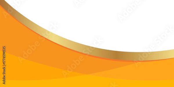 Obraz Vector orange line background curve element with white space for text and message design, overlapping layers, Vector Illustration