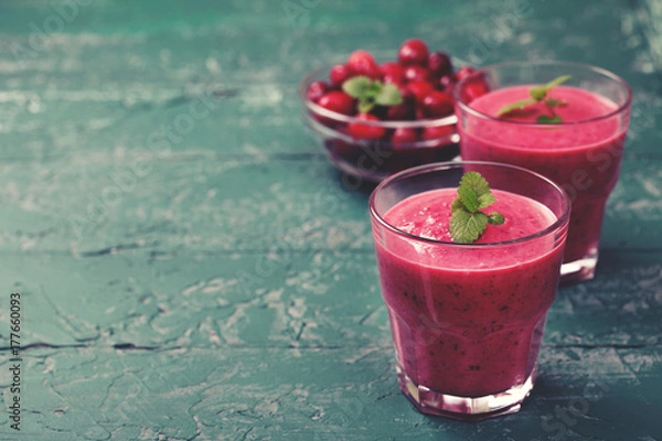 Obraz smoothies cranberries
