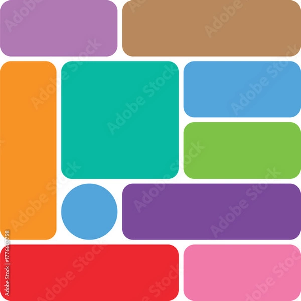 Fototapeta Bento grid template layout shape. UI UX design. 