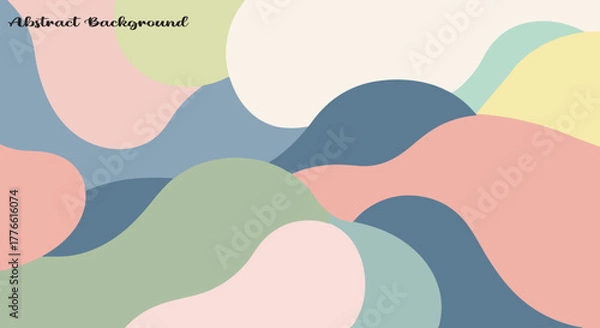 Obraz Abstract Pastel Wave Background – Modern Colorful Fluid Shape Design