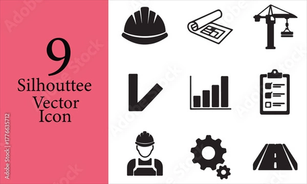 Fototapeta Abstract geometric shapes and lines silhouette