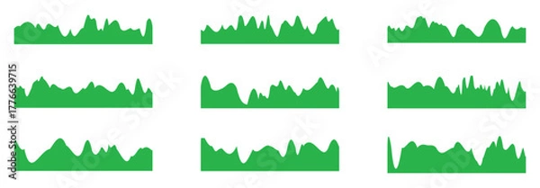 Fototapeta Curved border design and cover set. Abstract divider for banner footer, website separator for flyer, ribbon pattern bottom for page frame. Wave shape certificate vector header and footer.