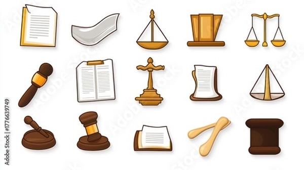 Obraz Law Icons Set