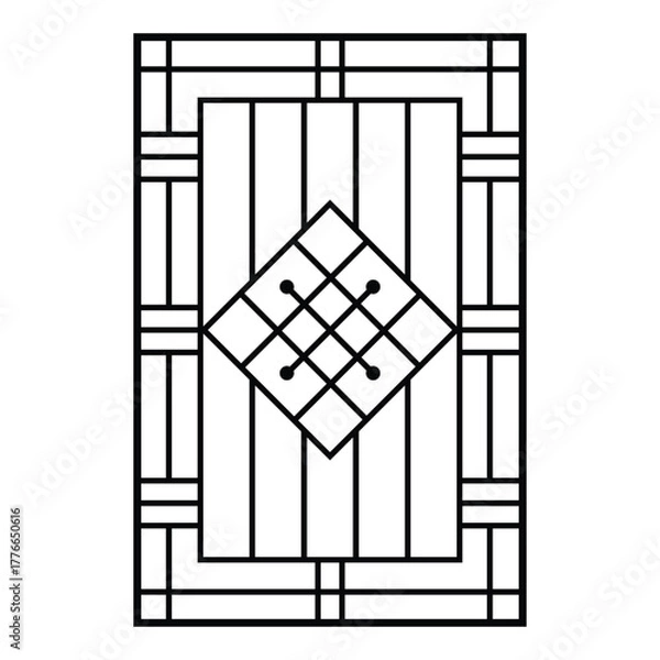 Obraz Modern Diamond Pattern Vector Window Grill Design