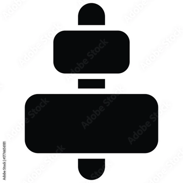 Fototapeta Align Center Icon Vector Stock Illustration