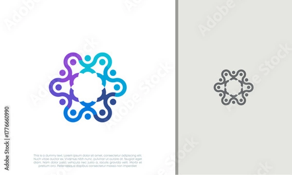 Obraz Global Community Logo Icon Elements Template. Community human Logo template vector. Community health care. Abstract Community logo