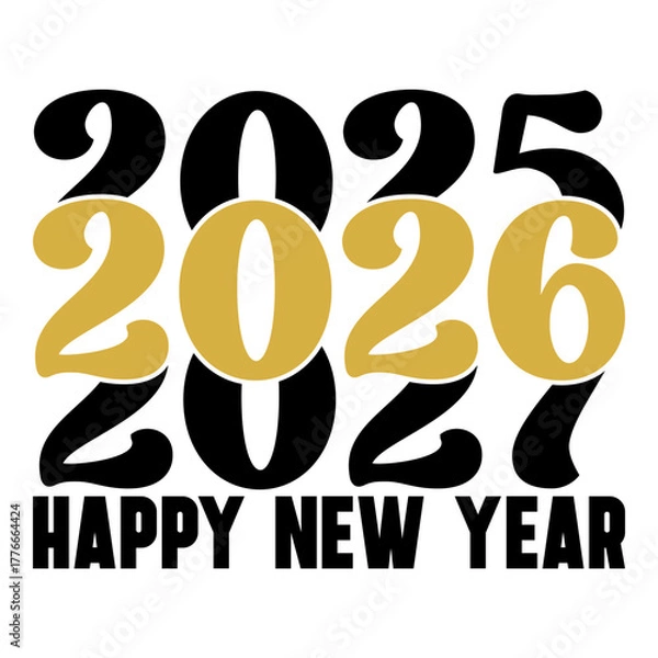 Fototapeta 2026 Happy New Year Design, New Year Eve, Holiday