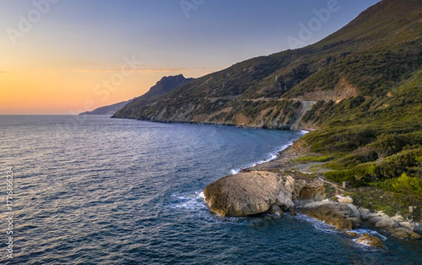 Fototapeta Rocky coast of Corsican Cap Corse