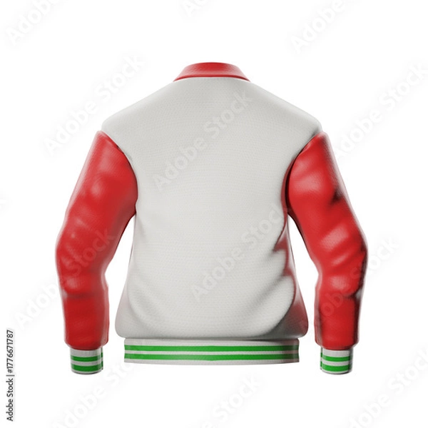 Obraz Men's Varsity Jacket Back Mockup. 3D Illustration