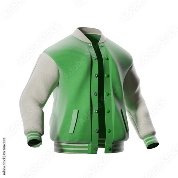 Obraz Stylized Varsity Jacket Mockup, 3/4 View. 3D Illustration
