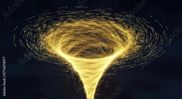 Fototapeta Swirl of Golden Particles