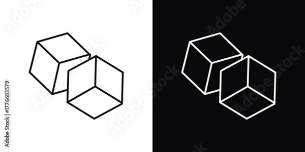 Fototapeta Sugar icon pixel perfect. Outline symbol. Simple linear drawing.