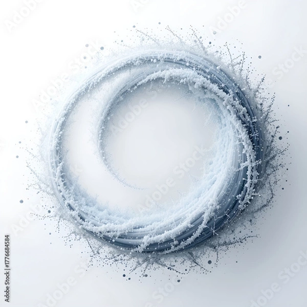 Obraz Fine gradient of snow dust forming an elegant spiral motion.