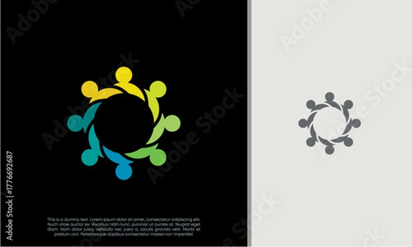 Obraz Global Community Logo Icon Elements Template. Community human Logo template vector. Community health care. Abstract Community logo
