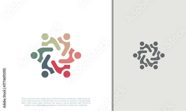 Obraz Global Community Logo Icon Elements Template. Community human Logo template vector. Community health care. Abstract Community logo
