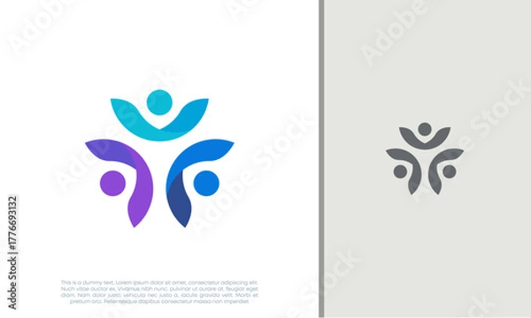 Obraz Global Community Logo Icon Elements Template. Community human Logo template vector. Community health care. Abstract Community logo