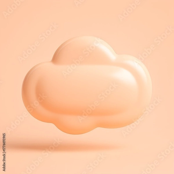 Fototapeta 3D Peach Cloud Icon