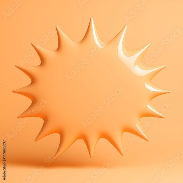Fototapeta 3D Orange Sunburst Speech Bubble 