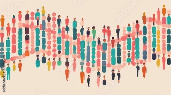Fototapeta Abstract People Growth Chart Illustration