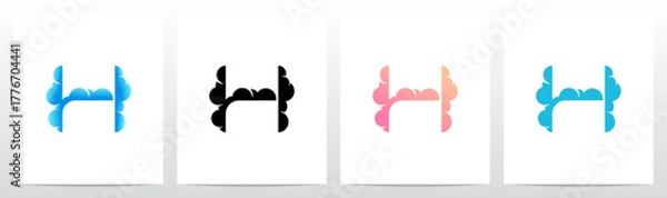 Obraz Clouds Forming Letter Initial Logo Design H