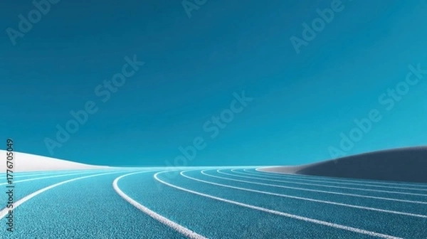 Obraz Light blue clear sky landscape perspective design minimalist digital aesthetic modern scenic