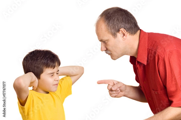 Obraz Father scolding his son