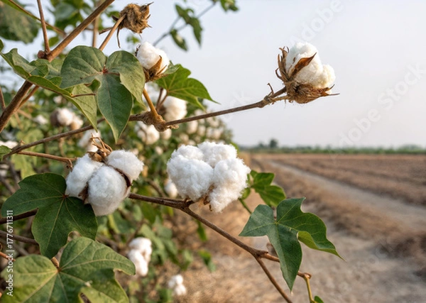 Fototapeta cotton on a branch