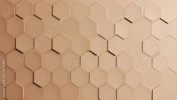 Fototapeta Hexagonal wall pattern in warm tones