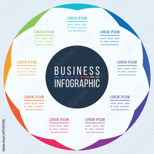Obraz Circle Infographic Design 9 Options
