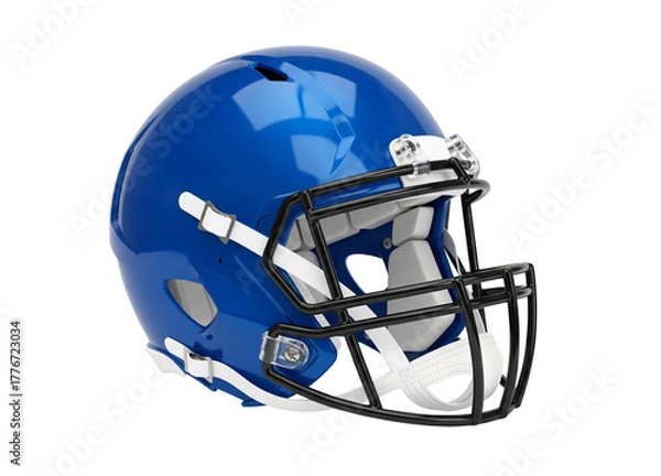 Obraz Side view of blue football helmet