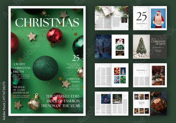 Obraz Christmas Magazine Layout