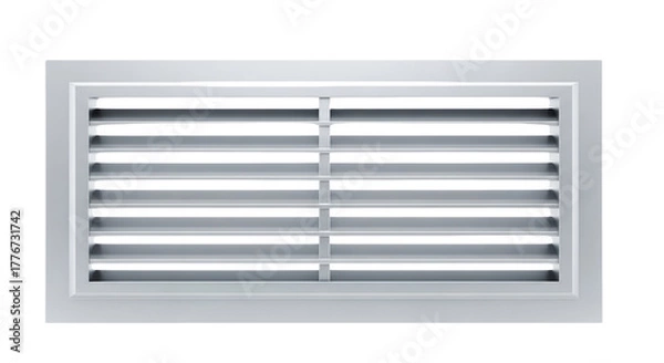 Fototapeta Metal air vent grille close-up on clean transparent background concept of transparent background  