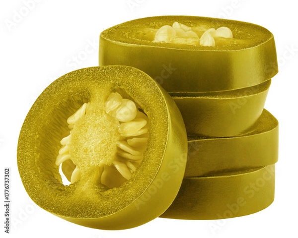 Fototapeta Jalapeno Pepper slice, isolated, full depth of field