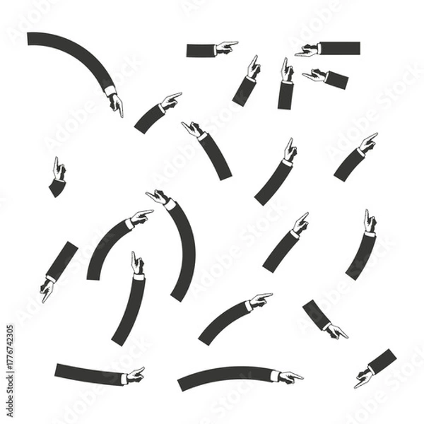 Obraz Hand painted brush strokes. Artistic ink elements. Abstract smear Vector shapes. Creative drawing detail.