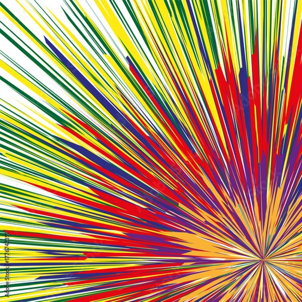 Fototapeta Radial burst pattern. Explosion color energy. Starburst Vector design. Bright vibrant spectrum.
