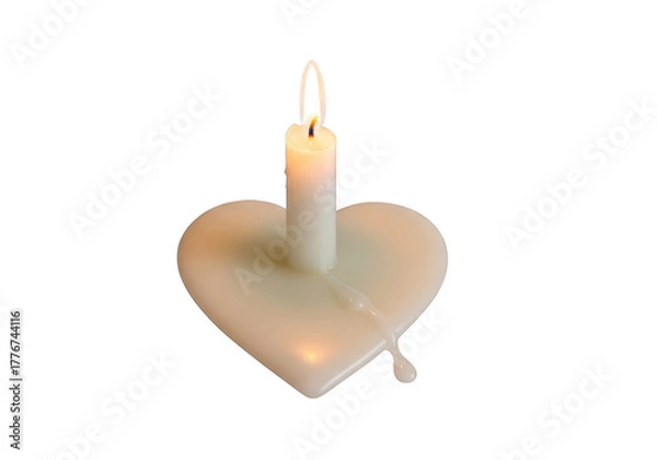 Obraz Heart candle isolated on transparent background