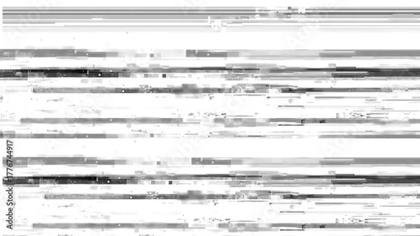 Fototapeta Abstract glitch texture background with horizontal lines pattern isolated on transparent background