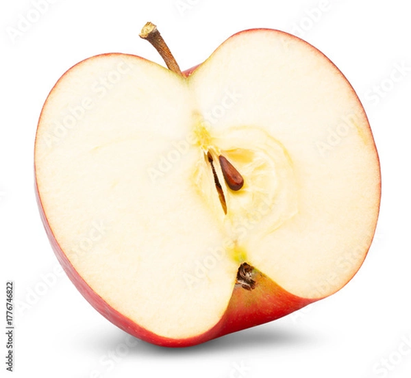 Fototapeta half of red apple isolated on white background. Clipping path