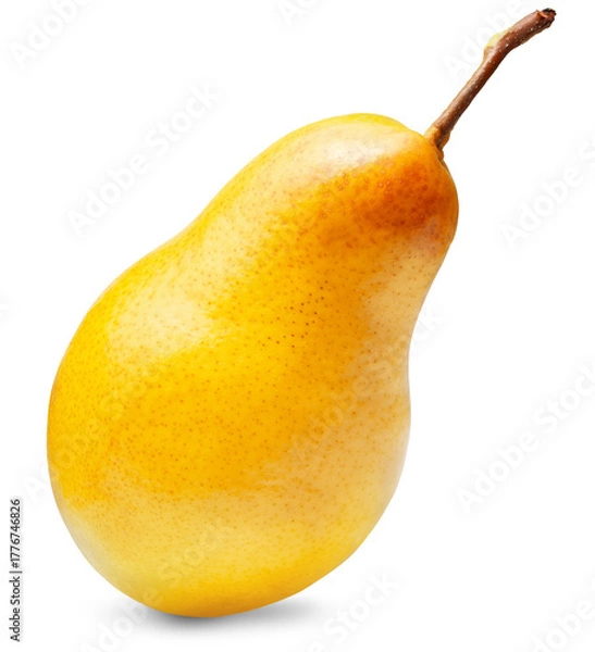 Fototapeta sweet yellow pear isolated on white background. Clipping path