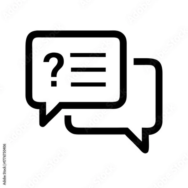 Fototapeta comment icon, question icon, comment question icon, chat bubble with question mark, feedback icon, inquiry icon, ask icon, help icon, support icon, faq icon, information query icon, communication icon