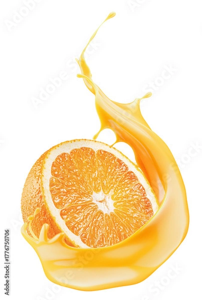 Obraz abstract orange splash isolated on a white background. 3d render